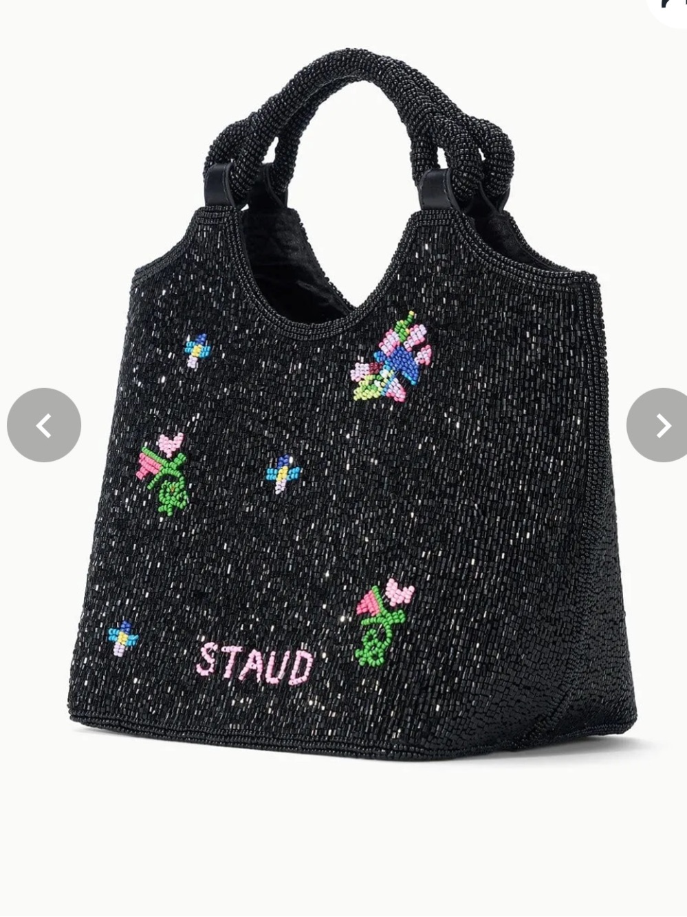 New with tags STAUD Beaded Cote Bag First Bloom Night
